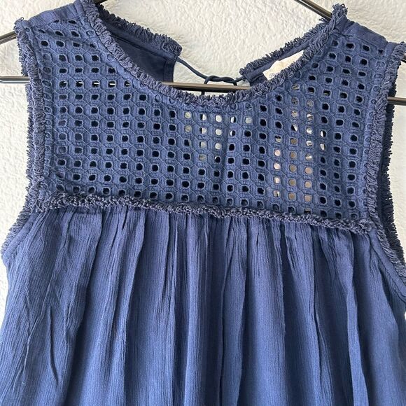 Tommy Bahama Crinkle Shift Dress Lace Top Lined Summer Dress, Navy, XS, NWT - Picture 4 of 11